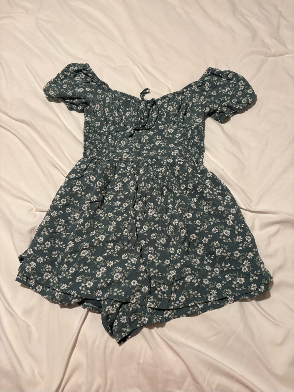 Hollister Teal Floral Romper